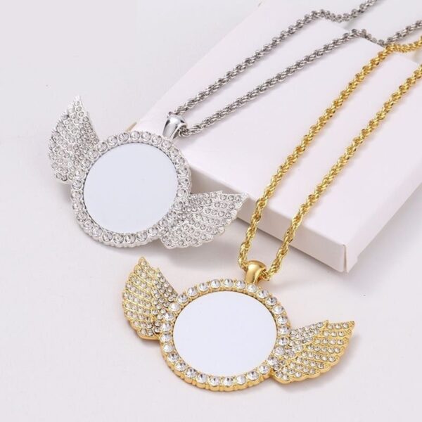 Sublimation Rhinestone Necklace With Wings